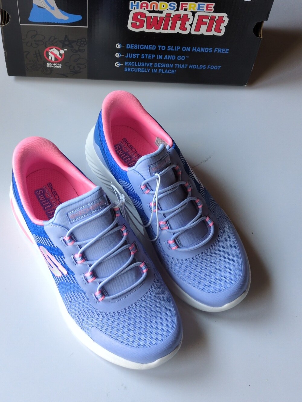 NIB Skechers Swift Fit Girls Hands Free Sneaker Shoes Sz 13  Pink Purple Blue
